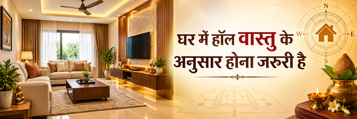 घर में हॉल (लिविंग रूम) का वास्तु और सही दिशा - ब्लॉग बैनर